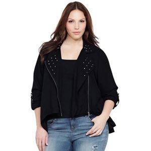 Torrid asymmetrical studded jacket